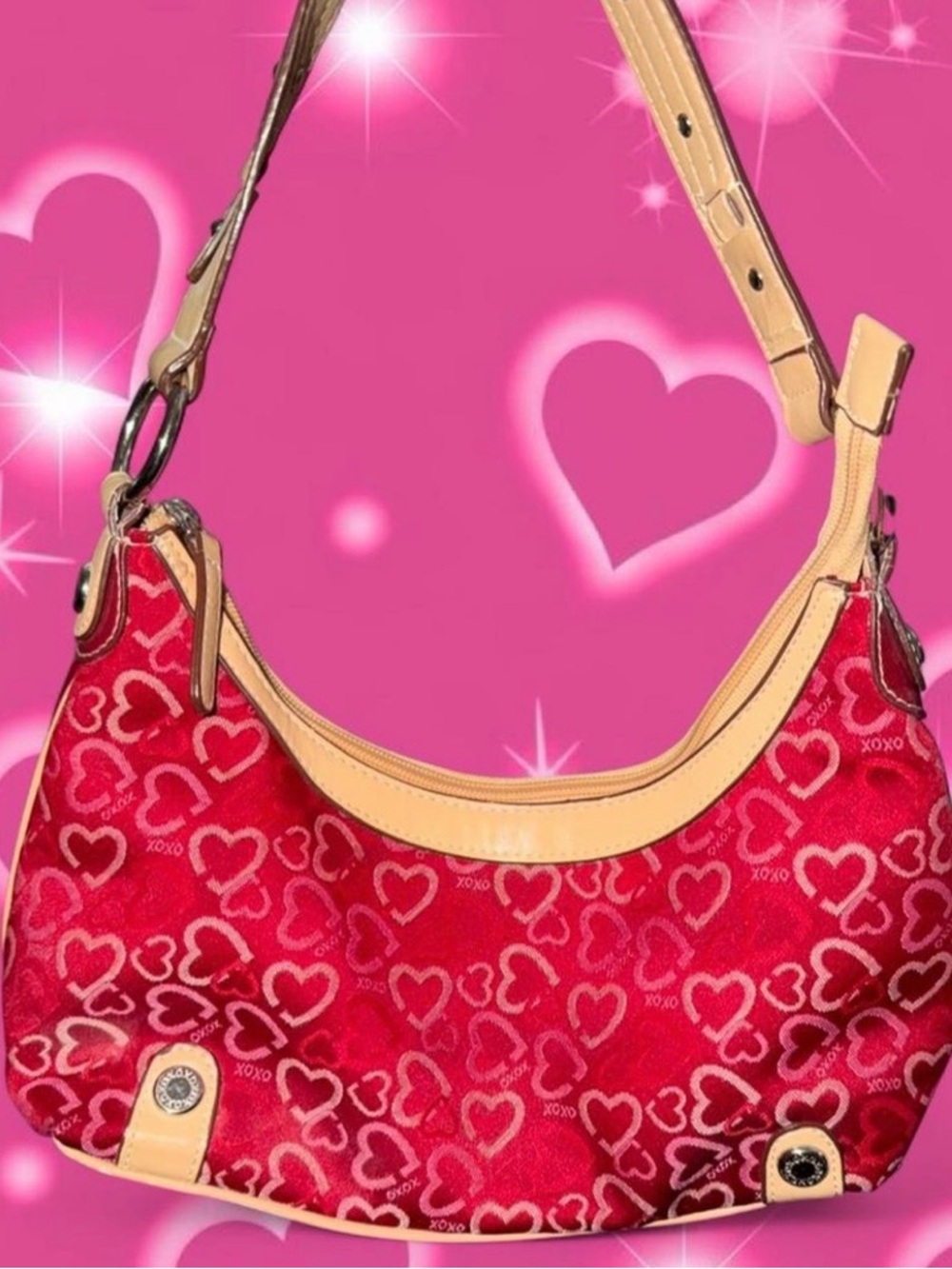 XOXO Shoulder Bag with Tan Trim